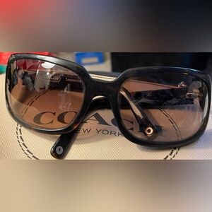 Coach Black Frame Sunglasses with Brown Gradient Lenses